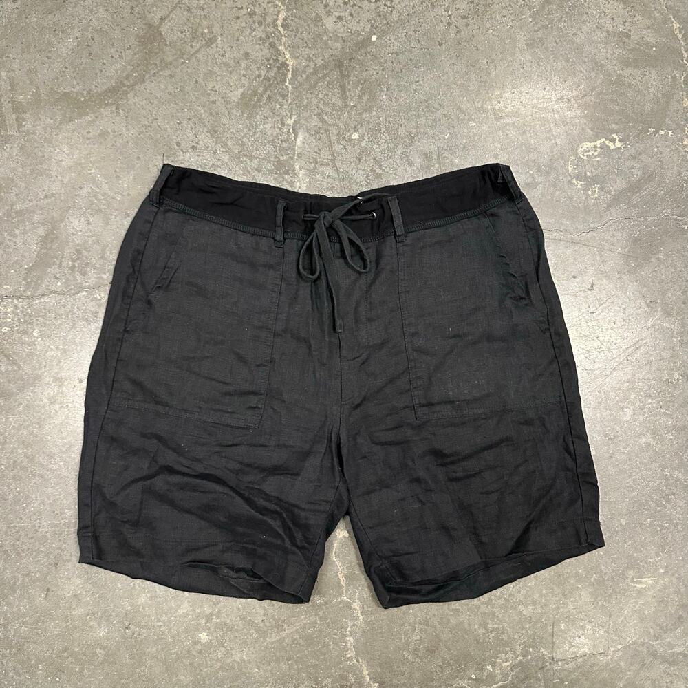 Mod Ref Linen Black Drawstring Shorts Sz M - image 1